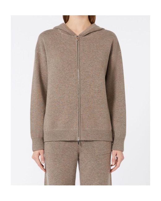 Max Mara Brown 'S Smmquiete Hooded Cardigan