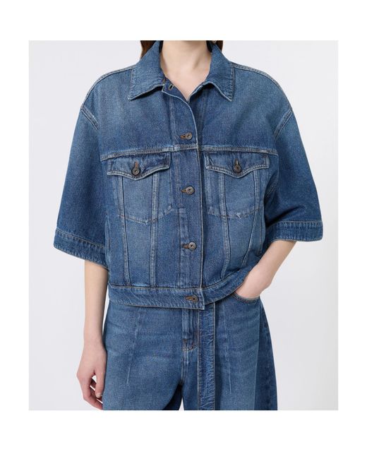 Weekend by Maxmara Blue Button-Down Denim Jacket