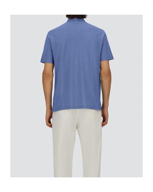 Herno Blue Cotton Polo Shirt for men