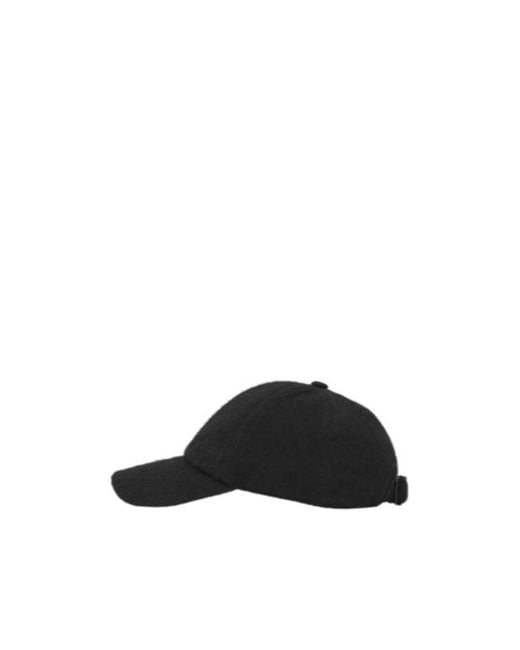 Saint Laurent Black Vintage Logo Embroidered Baseball Cap