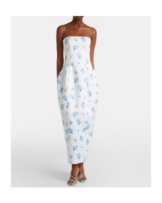 Leo Blue Jessica Floral Bustier Gown