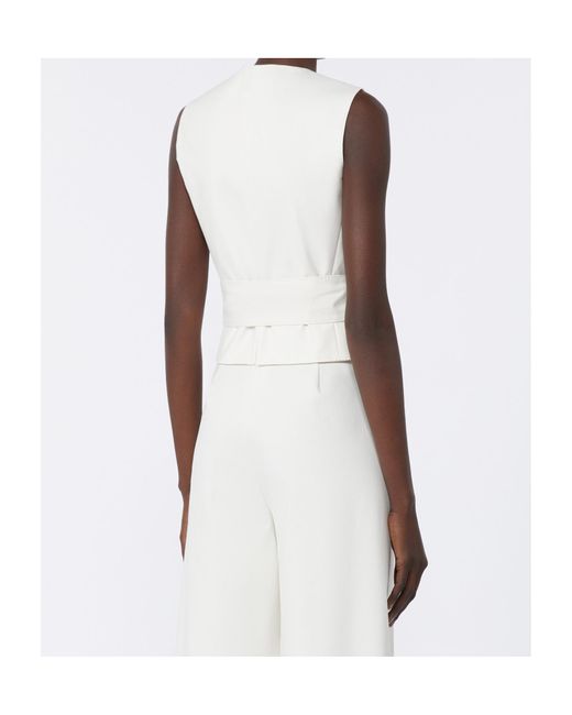 Max Mara White Zampa Bow Detailed Gilet