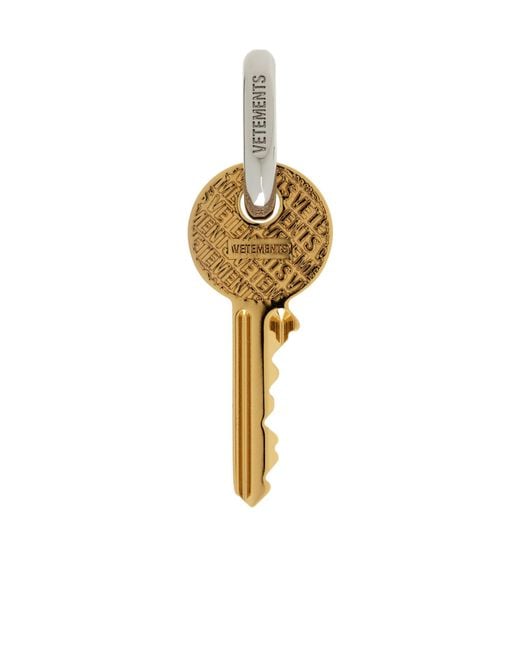 Vetements Metallic Key-Charm Earring for men