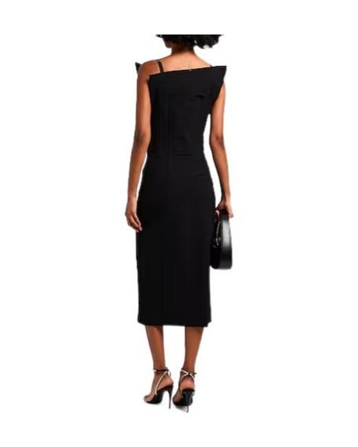 Sportmax Black Fitted Sleeveless Dress