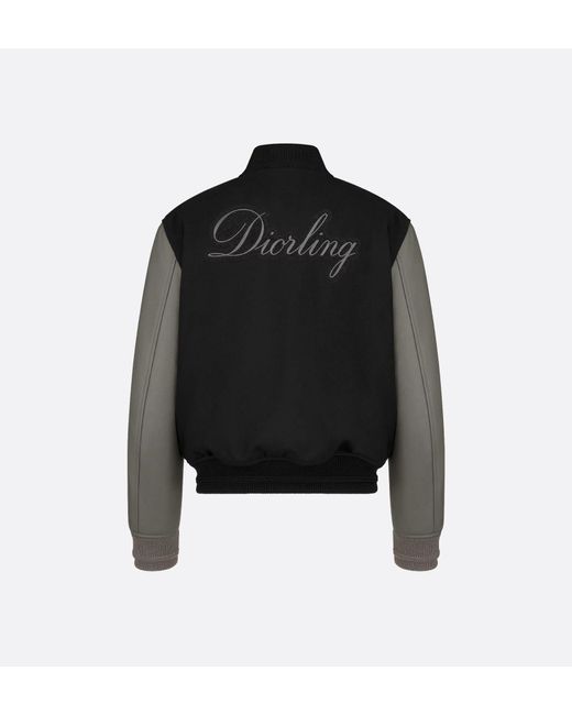 Dior Black Ling Varsity Jacket for men