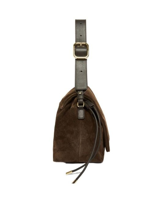 Marella Brown Suede Drawstring Bag