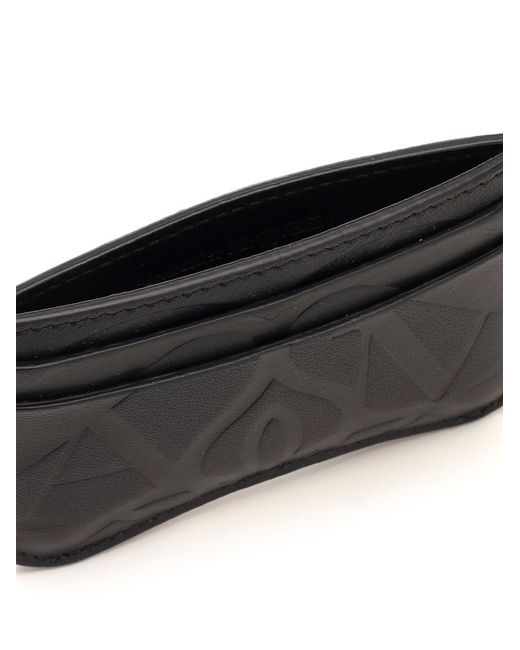 McQueen Black The Seal Logo Embossed Cardholder