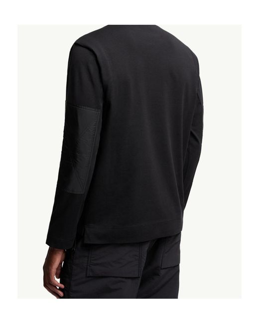 Moncler Blue Logo Cotton Long Sleeve T-Shirt for men