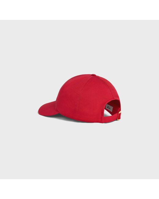 Céline Red Triomphe Baseball Cap