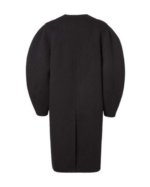 Fendi Black 'Ff' Double Wool Overcoat