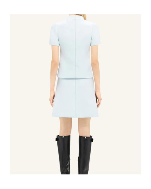 Courreges White Zip-Detail Twill Miniskirt