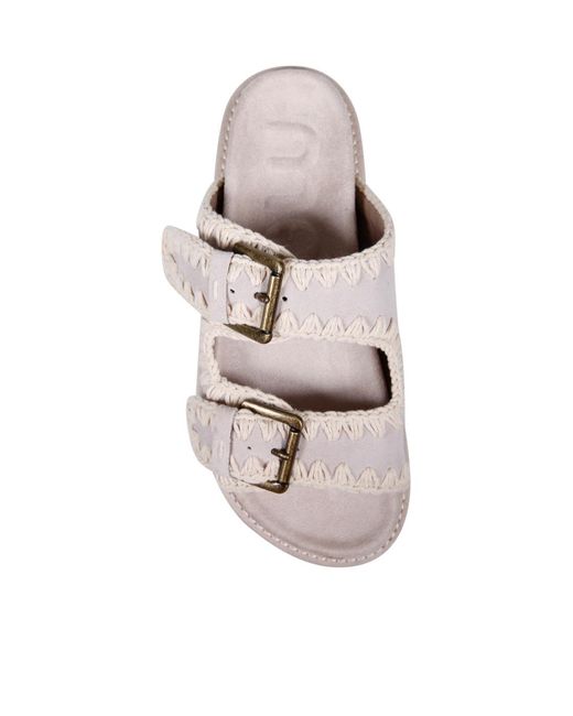 Mou Pink Buckle Fastened Open-Toe Sandals