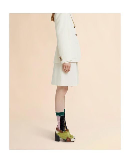 Marni White Pleated Mini Skirt