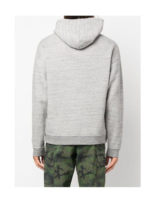 DSquared² Gray Logo Printed Drawstring Hoodie for men
