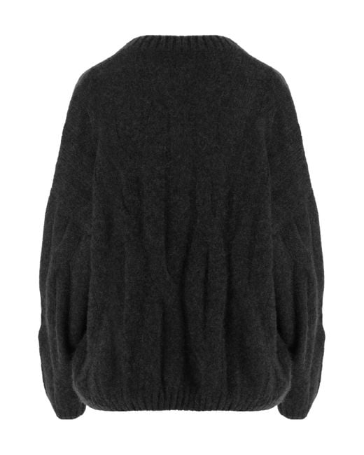 Allude Black Ribbed Hem Knitted Sweater
