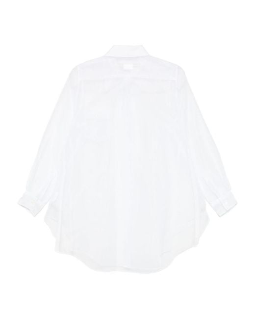 Comme des Garçons White Comme Des Garçons Sheer Long-Sleeved Shirt