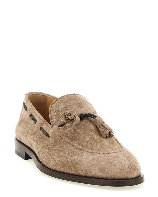 Brunello Cucinelli Brown Tassel Detailed Loafers for men