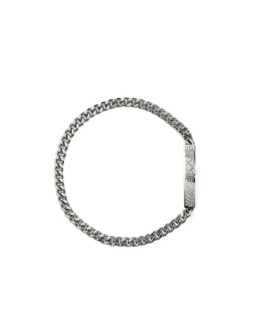 Burberry Metallic Engraved Check Chain Bracelet for men