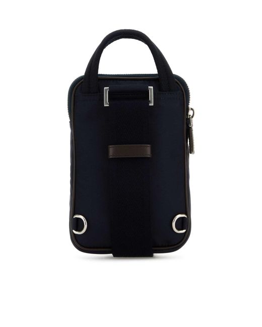Prada Blue Re-Nylon And Leather Smartphone Case for men