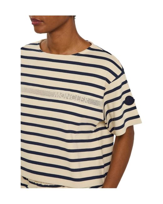 Moncler White Striped Cotton T-Shirt