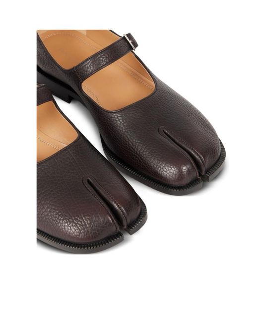 Maison Margiela Brown Tabi Toe Mary Janes Shoes