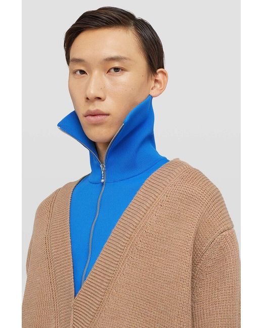 Jil Sander Blue Drop Shoulder Layered Jumper for men