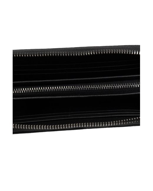 DIESEL Black Continental-Zip-L Logo Plaque Wallet