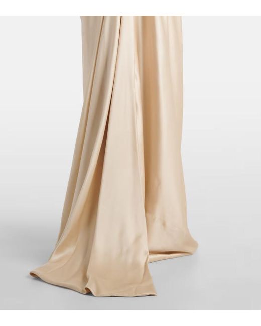 Vivienne Westwood White Galaxy Draped Crêpe Satin Bustier Gown