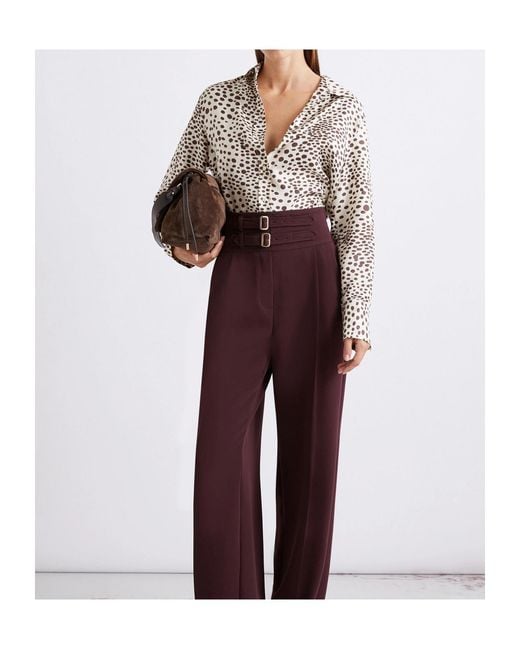 Marella White Printed Silk Twill Shirt