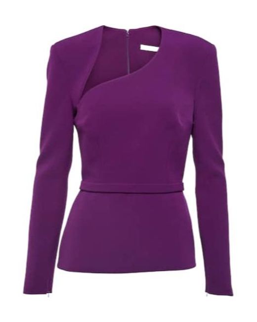 Safiyaa Purple Cutout Detail Top