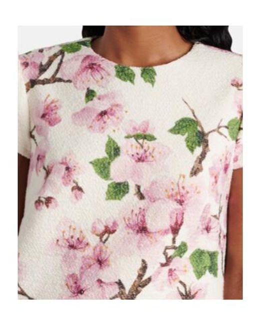 Oscar de la Renta White Floral Cotton-Blend Tweed Minidress