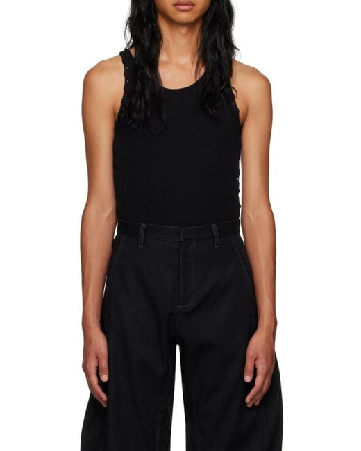 Dion Lee Black Bichrome Cutout-Detail Tank Top for men