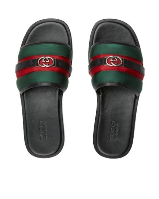 Gucci Multicolor Interlocking G Slide Sandals for men