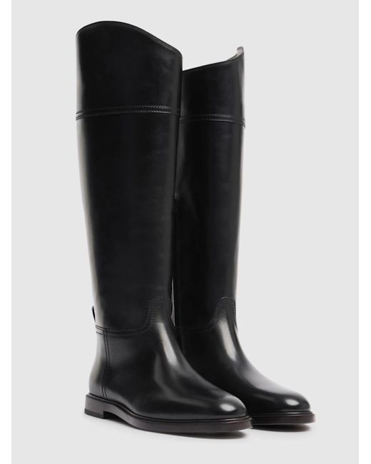 Brunello Cucinelli Black Leather Boots