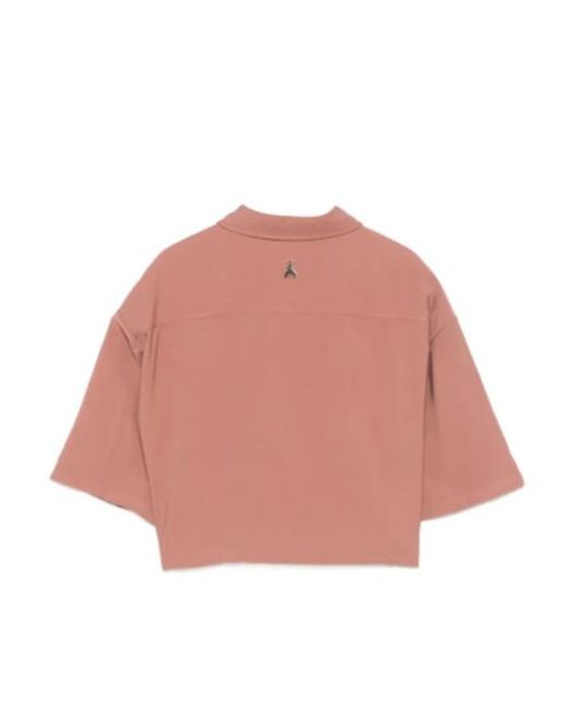 Patrizia Pepe Pink Zip-Pocket Dropped-Shoulder Shirt