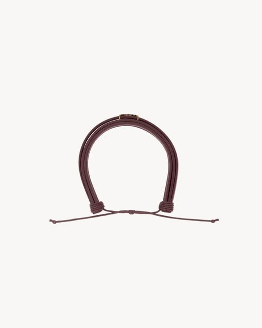 Saint Laurent Brown Cassandre Multi-Strand Bracelet
