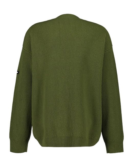 Balenciaga Green Crewneck Knitted Jumper for men