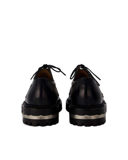 Toga Black Western Derby Shoes for men