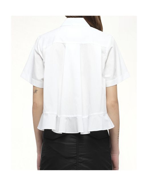 Sacai White Short-Sleeved Shirt