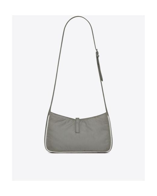 Saint Laurent White Le 5 À 7 Logo Plaque Crossbody Bag for men