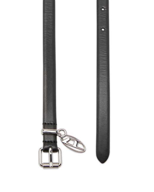 DIESEL White Oval-D Charm Belt