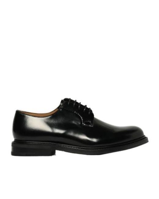 Church's Black Almond Toe Lace-Up Shoes for men
