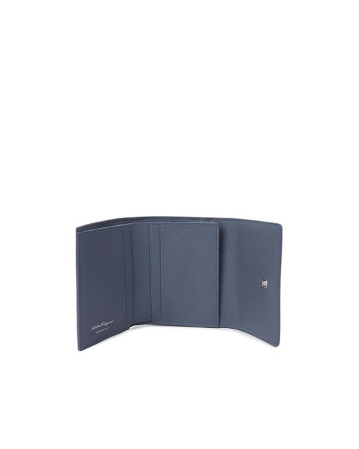 Ferragamo Blue Trifold Wallet