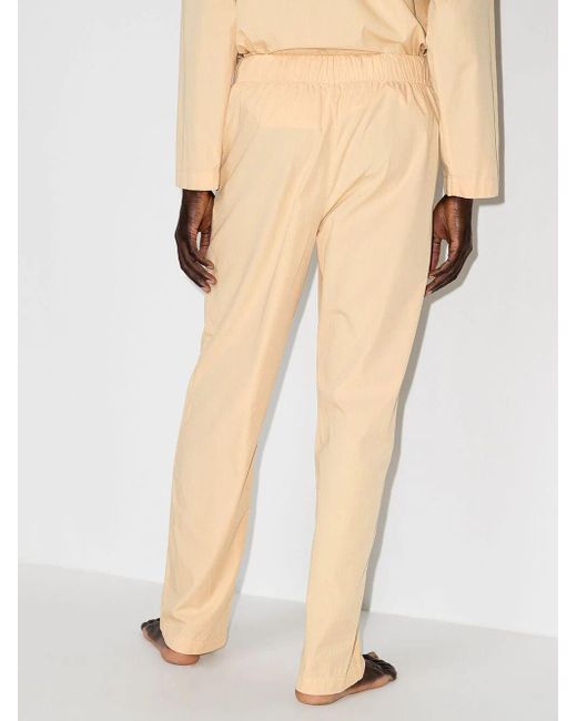 Tekla Natural Drawstring Poplin Pajama Bottoms for men