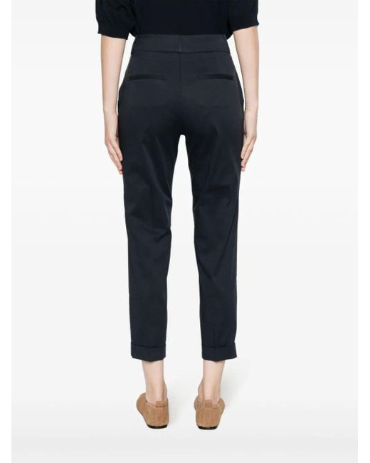 Peserico Blue Cropped Pleated Trousers