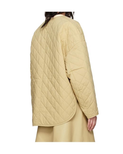 Totême Natural Totême Long Sleeved Quilted Crewneck Jacket