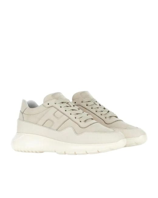 Hogan White Interactive 3 Lace-Up Sneakers for men