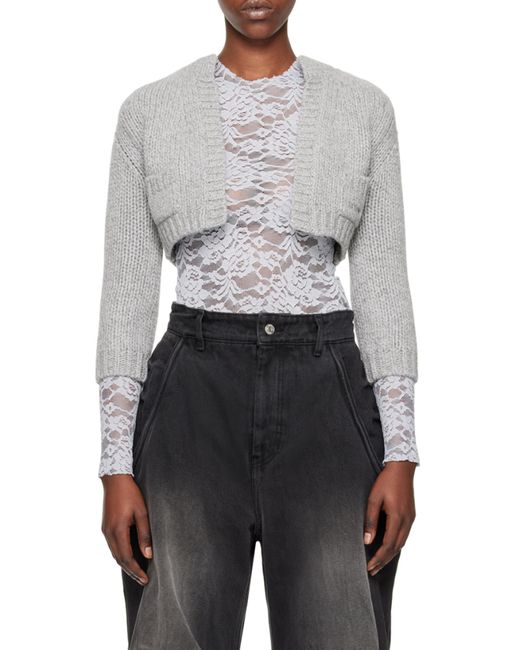 we11done Gray Pocket Knitted Cardigan