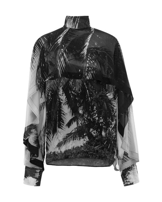 Ferragamo Black Ferragamo Trinidad Print Georgette Shirt