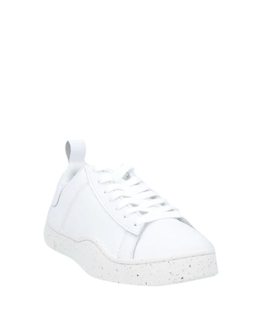 DIESEL White Simple Solid-Color Sneakers